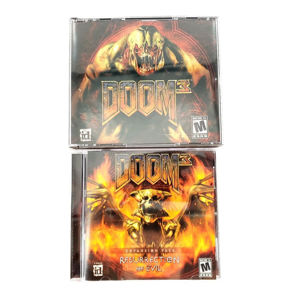 Doom 3 & Doom 3: Resurrection of Evil Expansion Pack (PC) In Jewel Cases